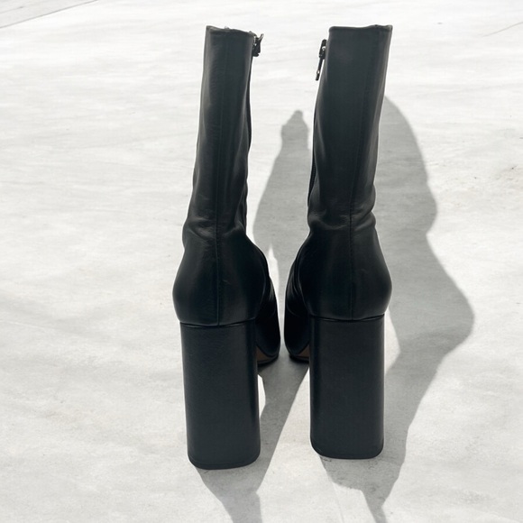 Y2K L’Intervalle Black Leather Platform Ankle Boots Sz 41 - Picture 7 of 14